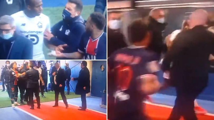 Neymar ăn thẻ đỏ, đánh nhau với đối thủ trong đường hầm
