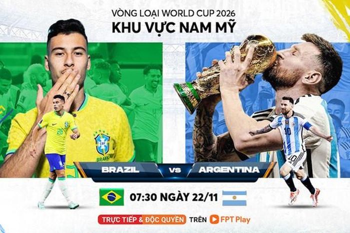Trực tiếp vòng loại World Cup 2026 khu vực Nam Mỹ, Brazil vs Argentina