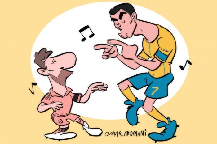 Biếm họa 24h: Messi hẹn Ronaldo 'nhảy múa' với trái bóng