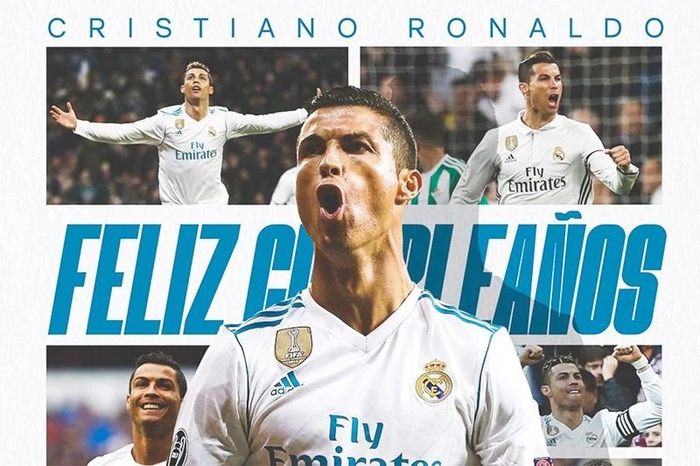 Real Madrid chúc mừng sinh nhật lần thứ 40 của Ronaldo