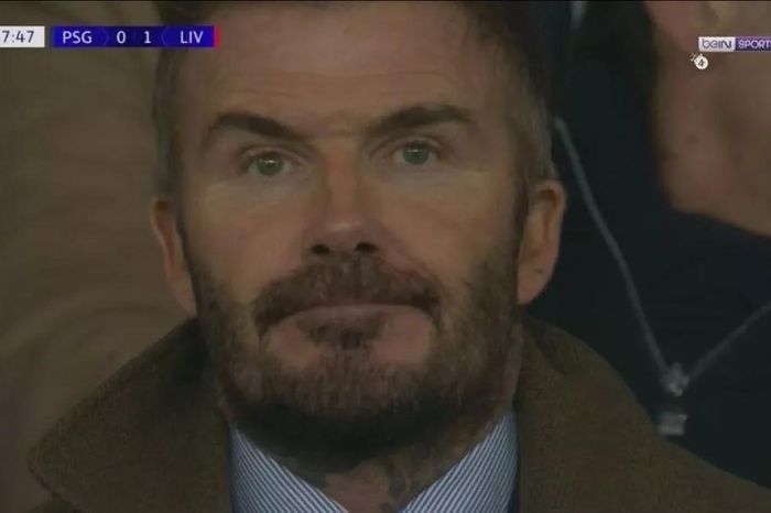 Biểu cảm của Beckham gây chú ý khi PSG thua Liverpool