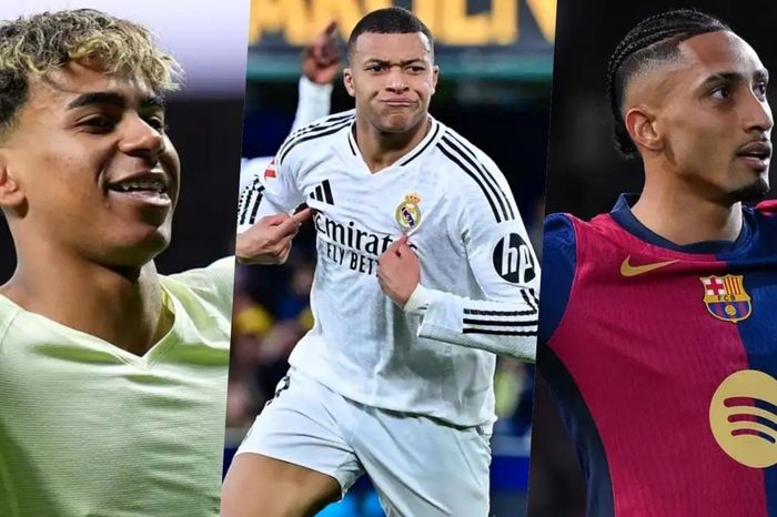 Bảng xếp hạng cuộc đua Quả bóng Vàng 2025: Raphinha so kè với Mbappe