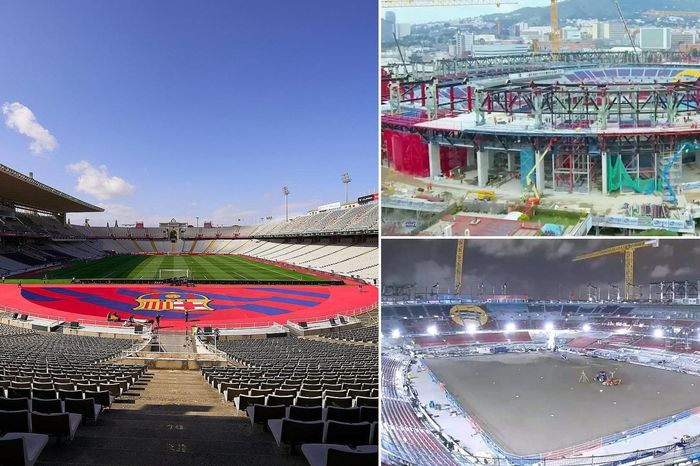 Sân Nou Camp ngổn ngang