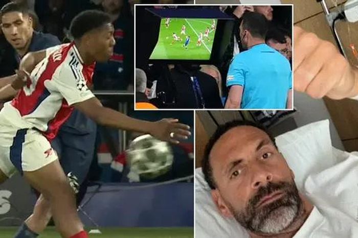Rio Ferdinand xem trận PSG - Arsenal trên giường bệnh