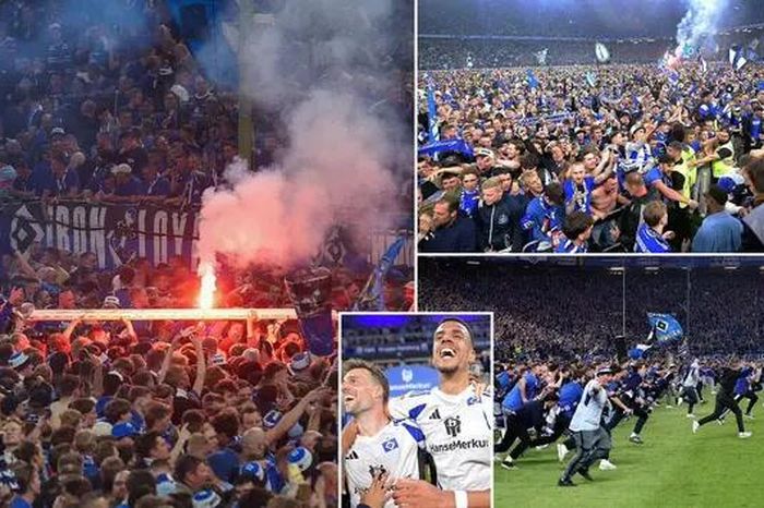 Hỗn loạn màn ăn mừng Hamburg thăng hạng Bundesliga