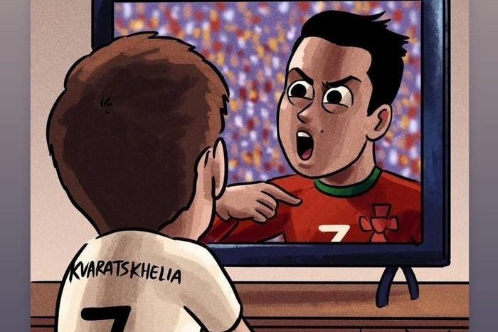 Kvaratskhelia tri ân Ronaldo sau chung kết