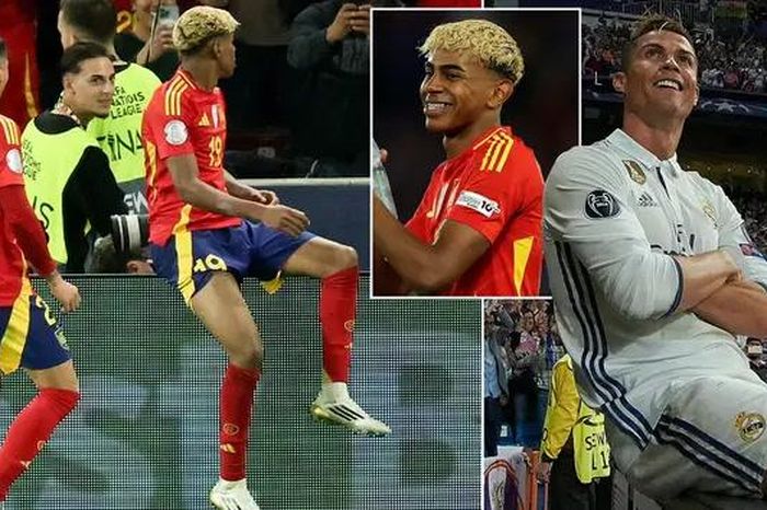 Lamine Yamal tái hiện màn ăn mừng của Cristiano Ronaldo
