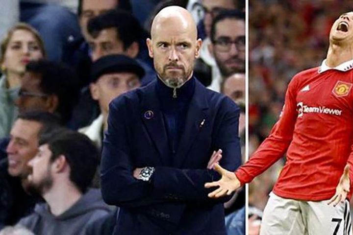 HLV Ten Hag bực bội ra mặt vì bị 'soi' quá nhiều về Ronaldo