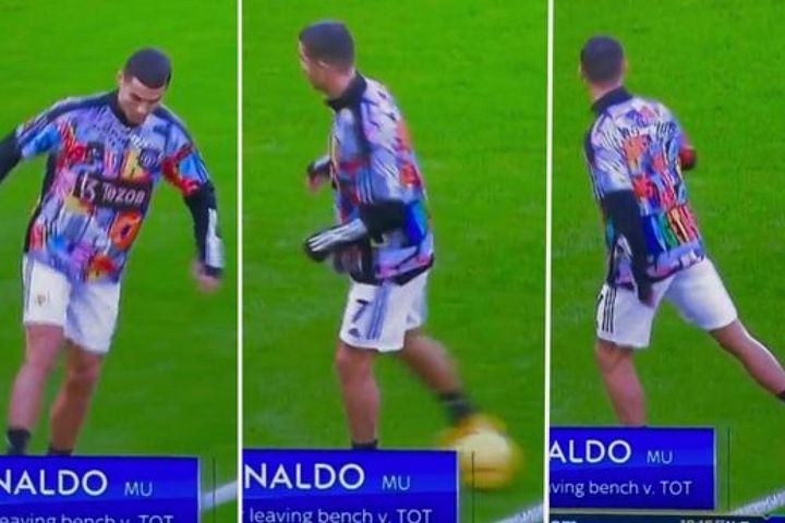 Cristiano Ronaldo 'muối mặt' khi biểu diễn kỹ thuật giống Antony