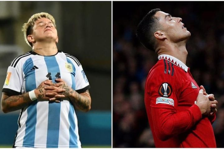 Tuyển thủ Argentina gây xôn xao với màn ăn mừng của Ronaldo