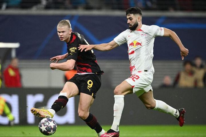 Haaland 'tắt điện', Man City hòa hú vía trên sân Leipzig