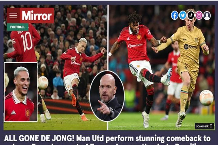 Báo Anh mở hội mừng MU thắng gã khổng lồ Barca, báo Tây Ban Nha coi là 'ác mộng'