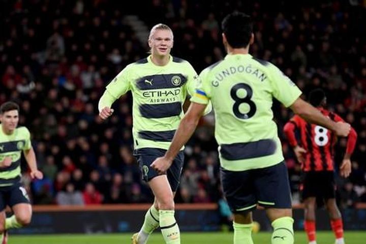 Phá kỷ lục ghi bàn ở Man City, Haaland vẫn xếp sau Rashford
