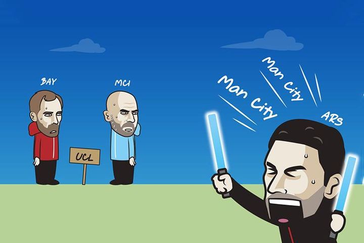 Ảnh chế: Arsenal cỗ vũ hết mình cho Man City đại chiến Bayern Munich