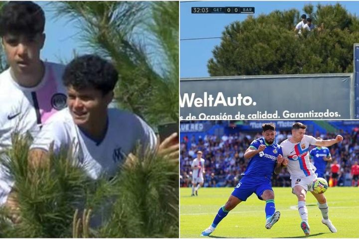 CĐV ngồi trên ngọn cây 'xem ké' trận đấu của Barca