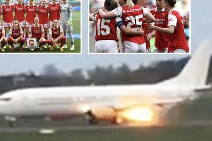 Máy bay chở Arsenal bốc cháy tại Đức, đã xác định nguyên nhân?