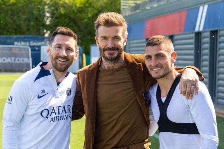 Beckham gây sốt khi đến PSG thăm Messi, Mbappe