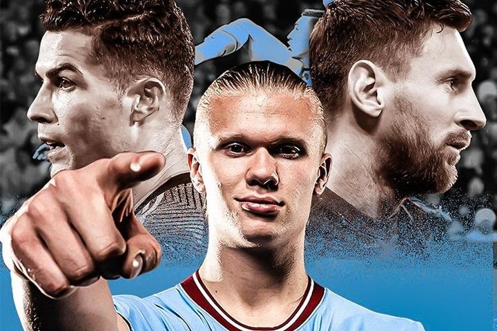 Haaland chọn chân phải của Ronaldo thay vì chân trái của Messi