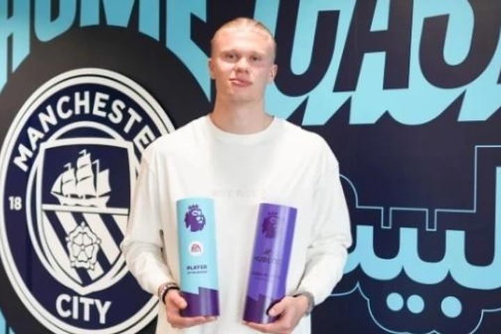 Erling Haaland lập cú đúp danh hiệu ấn tượng tại Premier League