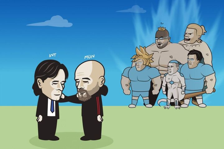 Biếm họa 24h: MU và Inter Milan 'run rẩy' trước Man City