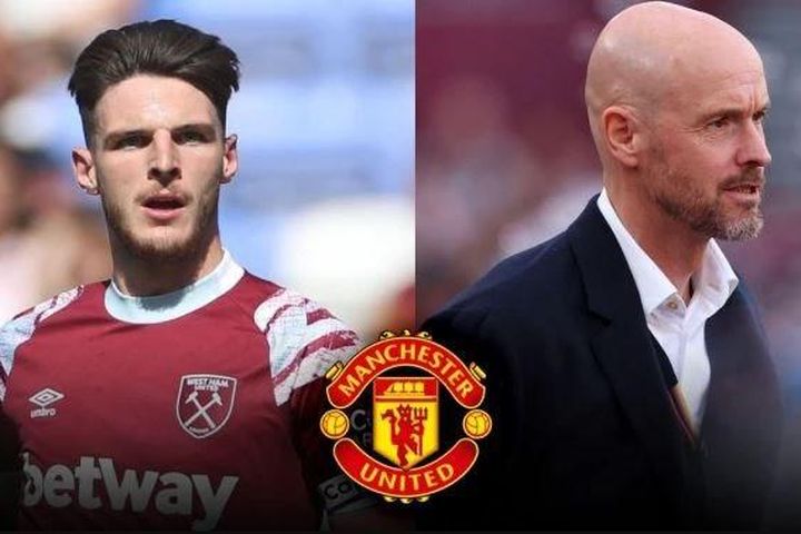 Ten Hag tức giận vì MU đi sau Arsenal trong thương vụ Declan Rice